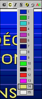 Menu de la couleur du texte
