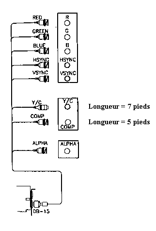 Dessin du C&acirc;ble de sortie vid&eacute;o de Photo+